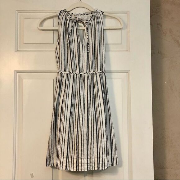 Ann Taylor Loft Nautical Blue and White Lined Dress Size XSP - Picture 2 of 11